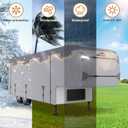 5th Wheel RV Covers 28' ~ 31', Upgraded 9-Layers Top Fifth Wheel Travel Trailer Cover, Windproof Waterproof Toy Hauler Camper Cover RV Skirting for Winter Snow Protection