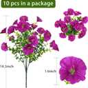 SJL Artificial Flowers for Outdoors Faux Spring Petunias Flowers Fake Greenery Stems Plant UV Resistant Artificial Outdoor Plants for Front Door Home Garden Balcony Patio Decoration(Fuchsia)