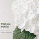 Hydrangea Artificial Flowers in Vase Fake Flowers for Home Decor | Real Touch White Hydrangea Faux Flowers with Faux Water for Bedroom Bathroom Office Table Centerpiece