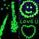 1100Pcs Glow Stones Pebbles Glow in the Dark Garden Pebbles for Walkways and Decor (Green)