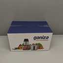 Ganiza Food Processor, 2-Speed Food Chopper Meat Grinder with 8 Cup Stainless Steel & 8 Cup Glass Bowls, Upgraded Button & Smart Overheat Protection Light - Includes Clean Brush, 2 Sets of Blades (Silver)