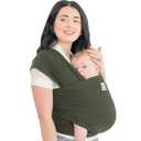 KeaBabies Baby Wrap Carrier - All in 1 Original Baby Carrier Newborn to Toddler Sling, Easy to Wear, Hands Free Bonding, Lightweight, Breathable Infant Wraps (Forest) (One Size (Pack of 1))