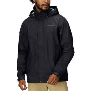 MARMOT Men's Precip Eco Waterproof Rain Jacket - 100% Recycled, Breathable, Lightweight, Packable Raincoat (Medium, Black - Latest Collection)