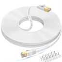 Ethernet Cable 75 ft, Supports Cat 8/ Cat 7 Standard High Speed Flat Design Long Ethernet Cable, Shielded RJ45 Network Cable for Routers, PS4, Backward Compatible with Cat 6e/Cat6/Cat 5e/Cat5