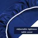 Frienda 36 Inch Felt Card Game Tablecover Round 36in to 48in Blue Poker Felt Table Cover Elastic Table Mat Tablecloth for Playing Poker Mahjong Board Jigsaw Puzzles Board Games