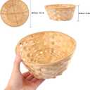 15 Pack 8 Inch Bamboo Woven Basket, Round Bamboo Woven Fruit Baskets for Kitchen, Restaurant, and Holiday Decor