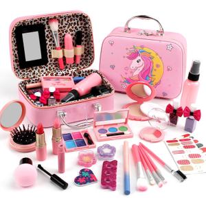 For Ideahome Washable Kids Makeup Girl Toys - Real Make Up Set for Toddler Little Girls Princess, Christmas Birthday Gift for Girls 4-12 Year Old, Small