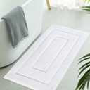 GRANNY SAYS Large Bathroom Rugs Non Slip Washable, 24" x 38", Water Absorbent Bath Mats for Bathroom, Thick Soft Shaggy Bath Rug, Microfiber Shower Room Floor Mat Decor, White