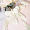 LaRibbons Ivory Satin Ribbon 3 Inch x 10 Yards Double Fcaed Continuous Ivory Ribbon for Flower Bouquet, Chair Sashes, Baby Shower, Garland, Gift Wrapping, Craft Project