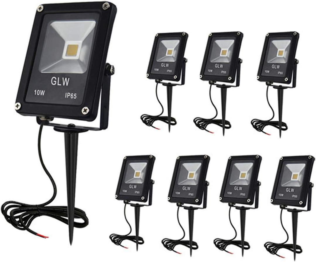 Low Voltage Landscape Lights 10W 12V Outdoor Spotlights IP65 Waterproof Garden Lights,3000K Warm White Landscape Lighting for Yard,Tree,[8 Pack]