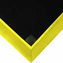 Wearwell Footbath Mat - Black/Yellow. Shoe Mat - 5 Gallon Capacity. Tall Wall for Cleaning Solutions. 32"" L x 39"" W x 2-1/2"" Thickness. For Food Processing Facilities (222.2.5x32x39BK)