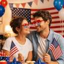 Star Shaped Sunglasses Star Sunglasses Bulk 6pcs Red Blue White Star Glasses 4th of July Patriotic Sunglasses Bulk 4th of July Star Glasses for 4th of July Patriotic Memorial Independent Day Women Men