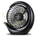 Viniper Portable Rechargeable Fan, Small Desk Fan : 3 Speeds & about 8-24 Hours Longer Working, 180 Rotation, Portable Battery Desktop Fan for Home/Office (Black, Light Black Blade)6.2 inch
