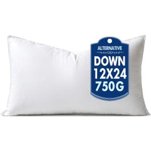MIULEE 12x24 Down Alternative Pillow Insert Decorative Throw Pillow 12 x 24 Inch Body Bed Sleeping Ultra Soft Fluffy Form for Sofa Couch Bed