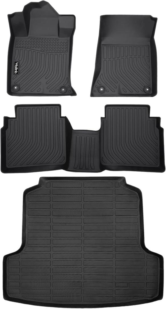 Wailtnb-Car Floor Mats for Nissan Altima 2019-2025 All Weather Floor Mats Cargo Mat Car Mat for Altima Waterproof Full Set Accessories Black 2025