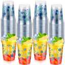 50 Pcs Winter Cups 12 oz Snowflake Plastic Glasses Disposable Blue Snowflake Clear Cups for Cold Beer Beverage Ice Cream Snacks Winter Party Supplies Decoration