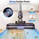 Cordless Vacuum Cleaner, Super Power Suction Stick Vacuum Cleaners with 2200 mAh Battery,8-in-1 Lightweight Self-Standing, 35 Mins Runtime for Home Low-Pile Carpet Pet Hair, Blue 