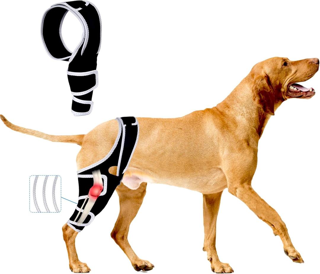 Dog Knee Brace for Torn ACL Hind Leg, Adjustable Dog Knee Braces Rear Leg or Front Legs, Pain Relief Hip Dysplasia Support CCL Brace for Dogs Cruciate Ligament Injury Recovery, S (Black)