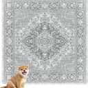 nunubaby Washable Pee Pads for Dogs, Stylish, Non-Slip and Leak-Proof Pee Pads. Reusable Potty Pads for Dogs for Crates and Floors.(Gray/Geo, 54" x54" ) (54x54 Inch (Pack of 2))