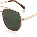 FEISEDY Sunglasses Aviator Men Women 70s Sun Glasses Square Frame UV400 Protection B2953