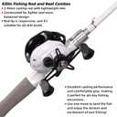 Kilitn Fishing Rod and Reel Combo, White Color Baitcasting Combo Baitcast Reel, 2-Piece Baitcaster Rod, Durable Fiberglass with Comfortable EVA Handle (Casting Right 6FT)