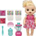 Baby Alive Magical Mixer Baby Doll, Strawberry Shake, Doll with Toy Blender, Baby Doll Set for Kids 3 and Up, Blonde Hair