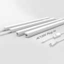 Leetdud Under Cabinet Lighting Plug in, 24 Inch 4 Pcs, Linkable AC120V 3CCT 3000K/4000K/5000K Ultra Slim, LED Under Cabinet Lights for Counter Light, Kitchen, Shelf, Sink, Workshop, Desk, White