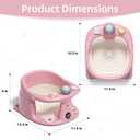 Baby Bath Seat for Babies 6 Months & up with Thermometer, Non-Slip Toddler Bath Seats for Sitting Up, Safe Infant & Newborn Bathtub Chair with 4 Suction Cups, Soft Cushion & Temperature Display, Pink