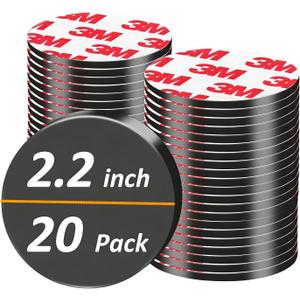 55MM Big Round Magnets with Adhesive Backing,Precut Strong Sticky Magnetic Dots Tapes for DIY Crafts Projects Whiteboard, Fridge, Organization(Diameter 2.2" x 0.08" Thick-20PCS)