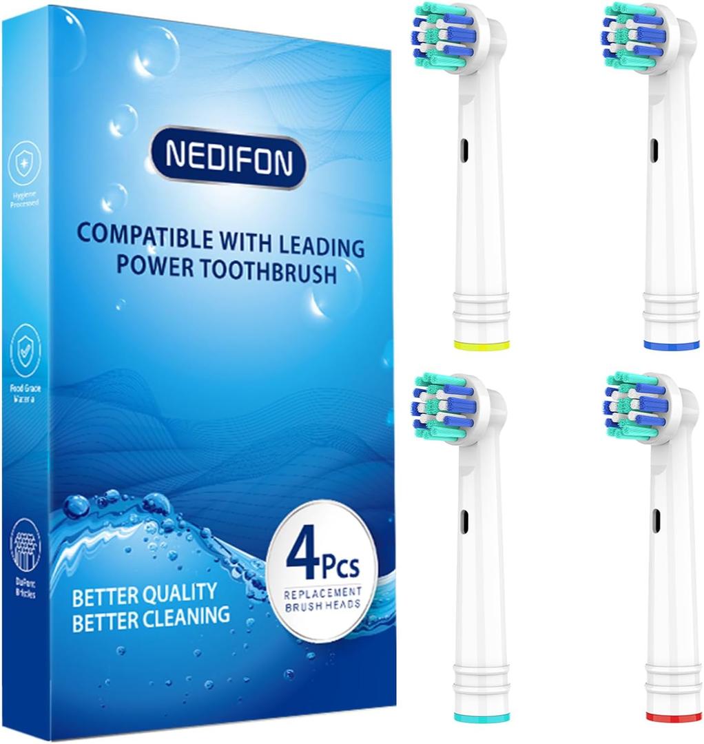 Replacement Toothbrush Heads for Oral B Braun(Individually Packaged),4 Pack Refill Electric Toothbrush Heads Compatible with Oral B 7000/Pro 1000/9600/ 5000/3000/8000