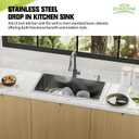 30x18 In Drop Inch Kitchen Sink-Stainless Steel Topmount Modern Single Bowl Kitchen Sink Come With Silicon Mat, Drain Strainer Set Offer Large Basin And Compatibility With Various Kitchen&Bar Style, 30X18X9 Inches