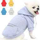 2 x Dog Hoodie for Small Medium Large Dogs,Fleece Hoodie for Dogs with Zipper Pocket,Fall Winter Warm Cat Puppy Sweatshirts(Grey,XL)