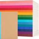 60 Pack Lined Notebook Journals Bulk, A5 College Ruled Composition Notebook, 8.3x 5.5, Kraft Cover with Rainbow Spines, 15 Colors 60 Pages for School Office Travel