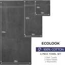 ecolook 6 Piece Bath Towel Set,100% Cotton,Includes 2 Bath Towels 55x28 Inch,2 Hand Towels,2 Washcloths,Soft,Highly Absorbent & Quick Dry for Bathroom, Spa, Gym,Shower and Daily Use,Dark Gray