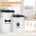 DoubleFill Extra Large 30+14 lbs Metal Dog Food Storage Containers Set of 2 Airtight Dog Treat Snack Jars with Lids and Spoon Farm House Style Big Pet Cookie Storage Bin for Kitchen Counter Gift
