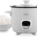 Dash Mini Rice Cooker Steamer with Removable Nonstick Pot, Keep Warm Function & Recipe Guide, 2 cups, for Soups, Stews, Grains & Oatmeal - White