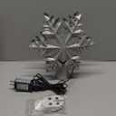 Christmas Tree Topper Lighted with 6 Projection Modes, Christmas Star Tree Topper Built-in LED Rotating Projector Lights 3D Christmas Tree Decorations for Xmas Party Holiday Decor(Silver Snowflake)