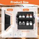 2 Pack RV Shoe Storage Organizer, Over the Door/Wall Hanging Shoe Rack with Sticky Adhesive, Large Deep Pockets for Narrow Space, Closet Camper Storage Black