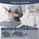 Small Stone Drying Mat for Kitchen Counter 18"x13", Misty Gray,Diatomaceous Earth Quick Dry Foldable Dish Drying Mat, Eco-Friendly Minimalist Design for Modern Homes