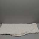 Kevin Textile Soft Plush 14x36 Inch Long Lumbar Pillow Cover 1 Pack, Luxury Fluffy Faux Fur Striped Flannel Rectangle Body Cushion Case for Couch Sofa Chair Bed Home Decor, Cream White