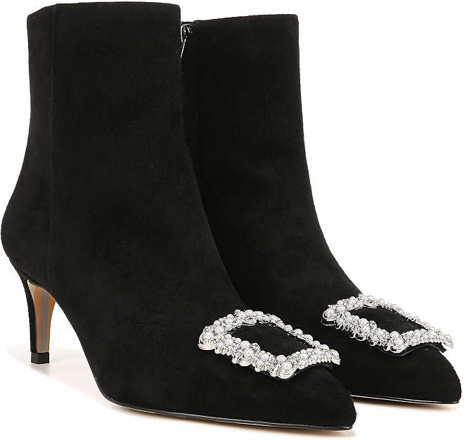 Sam Edelman Ulissa Luster Ankle Boot Black Suede 9.5 Medium