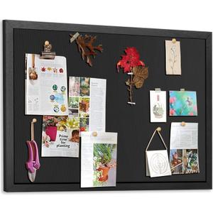 Miratino Large Bulletin Board, 23 "x18 Black Cork Boards for Walls with Frame, Pin Display Board Vision Board for Home School Office Decor