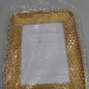 Cuspin Vintage Gold 5x7 Picture Frame, Gold Metal Rattan Textured Hand-Crafted Photo Frame with Glass Front Antique Picture Frame for Tabletop Display & Wall Display, Retro Design Home Decor