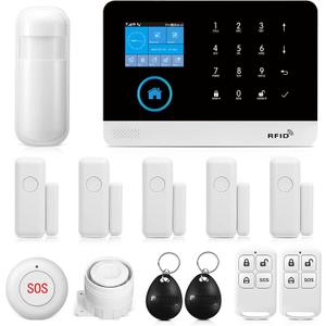 LWOHSI Home Security System,WiFi Wireless Alarm System with Door Window and Motion Sensors,Loud Siren,APP Alerts Push,Compatible with Alexa,NO Monthly Fees for Home Kids Safety (13 Piece Kits)