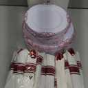 Nervure 350PCS Red Plastic Plates - White Red Plastic Dinnerware Set for 50 Guests - 100 Red Disposable Plates, 50 Pre Rolled Cutlery Set, 50 Cups Perfect for Wedding & Party & Valentine