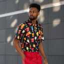 Fanient Men Golf Polo Shirts Short Sleeve 3D Printed Dry Fit Moisture Wicking 4-Way Stretch Summer Athletic Polo Shirts (M)