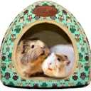 BWOGUE Guinea Pig Bed Warm Cave Beds Hamster House Large Hide-Out for Rabbit Guinea Pigs Bearded Dragon Rats Winter Warm Cage Nest,Green