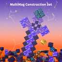 Magnetic Blocks Building Toys - 108PCS Magnet Building Block Set Construction Cubes STEM Sensory Stacking Kids Toy for Age 3-5, 4-8, 8-12