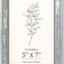 VIOLABBEY 5x7 Picture Frame Vintage Silver, Rustic Farmhouse Photo Frame with Distressed Finish for Home Tabletop or Wall Display, Fits 5x7 Photos