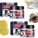 2PCS Stainless Steel Clean Wax, Magical Nano-Technology Stainless Steel Cleaning Paste, Stainless Steel Cleaner and Metal Polish, 3 In 1 Stainless Steel Wax Cleaner for Grease, Oven, Sink